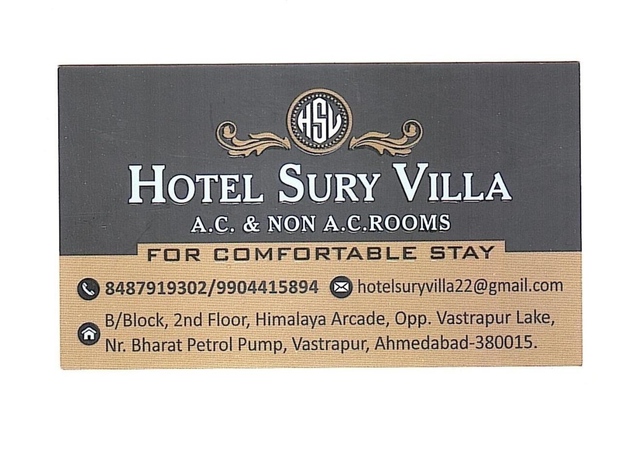 Hotel Sury Villa Ahmedabad Bagian luar foto